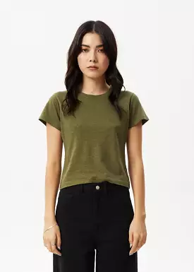 Afends Hemp Baby Tee Carmen Military