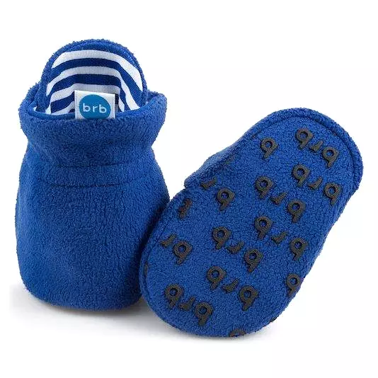 Anchor Blue w/ Fleece Baby Booties