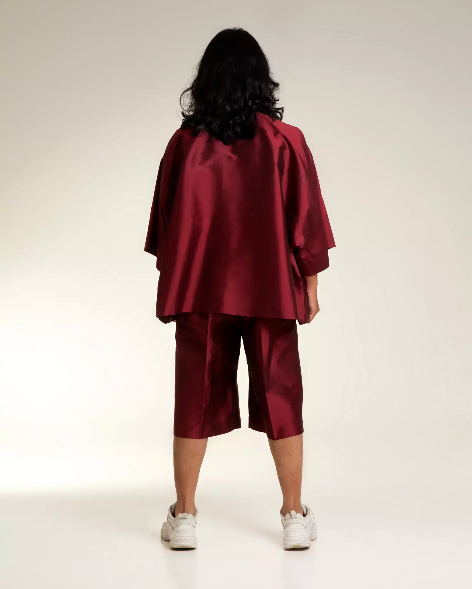 Baju Melayu Pendek Set (Maroon)