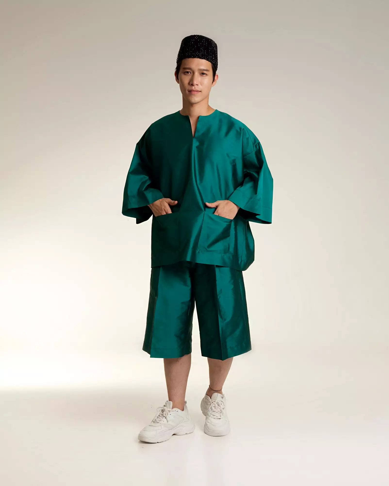 Baju Melayu Pendek Set (Teal)