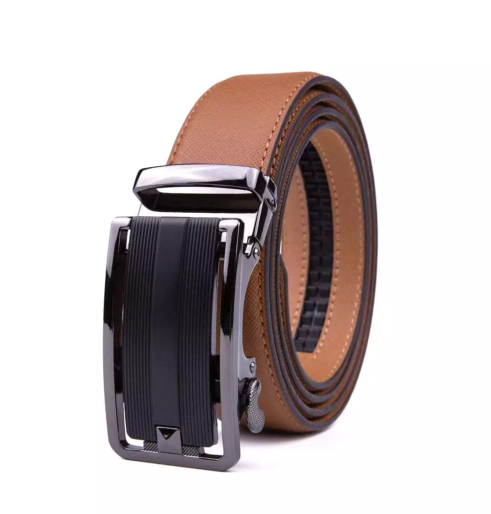 Braveman Men's Automatic Ratchet Buckle Leather Dress Belt