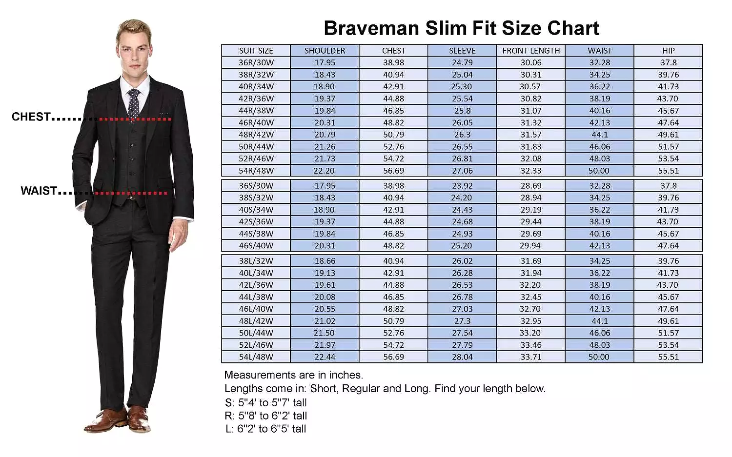 Braveman Men's Formal Two Piece 2-Piece Slim Fit Cut Suit Set