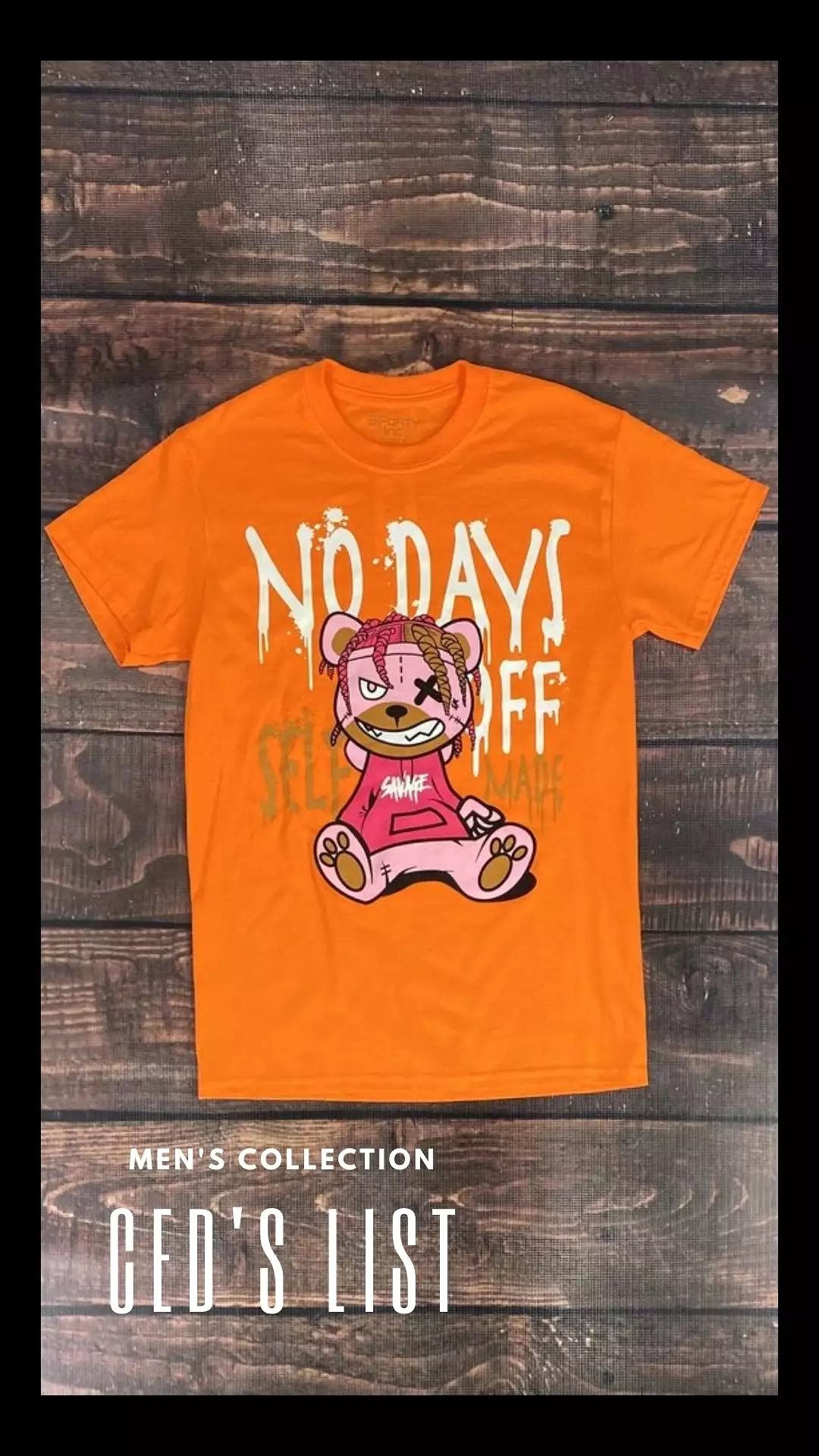 Ced's Orange No Days Off Shirt