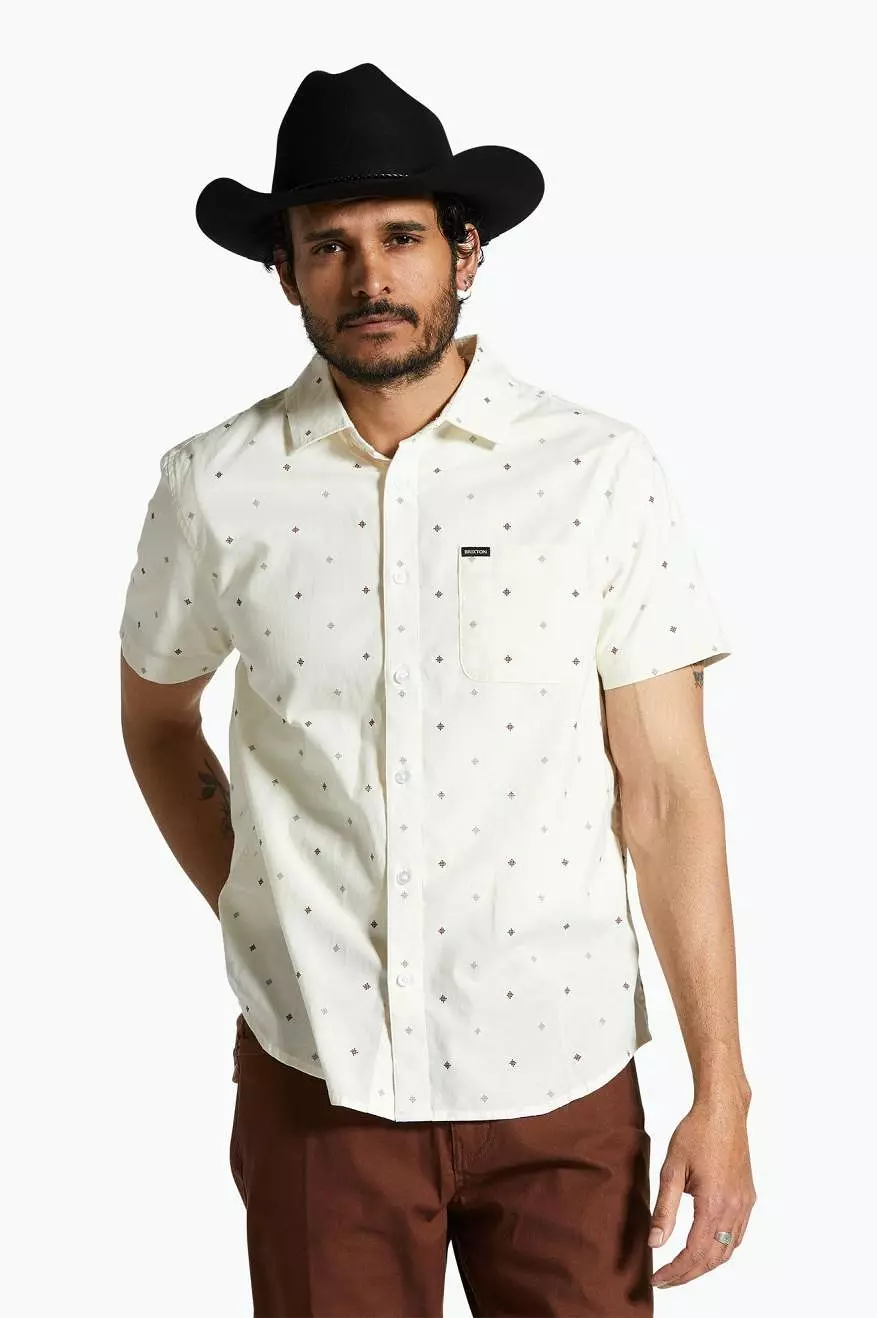 Charter Print S/S Shirt - Off White Pyramid