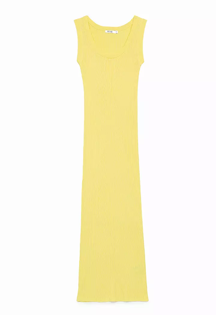 Classic Sleeveless Solid Ribbed Dress