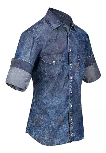 CM00103 - Cuadra blue cowboy fashion cotton shirt for men