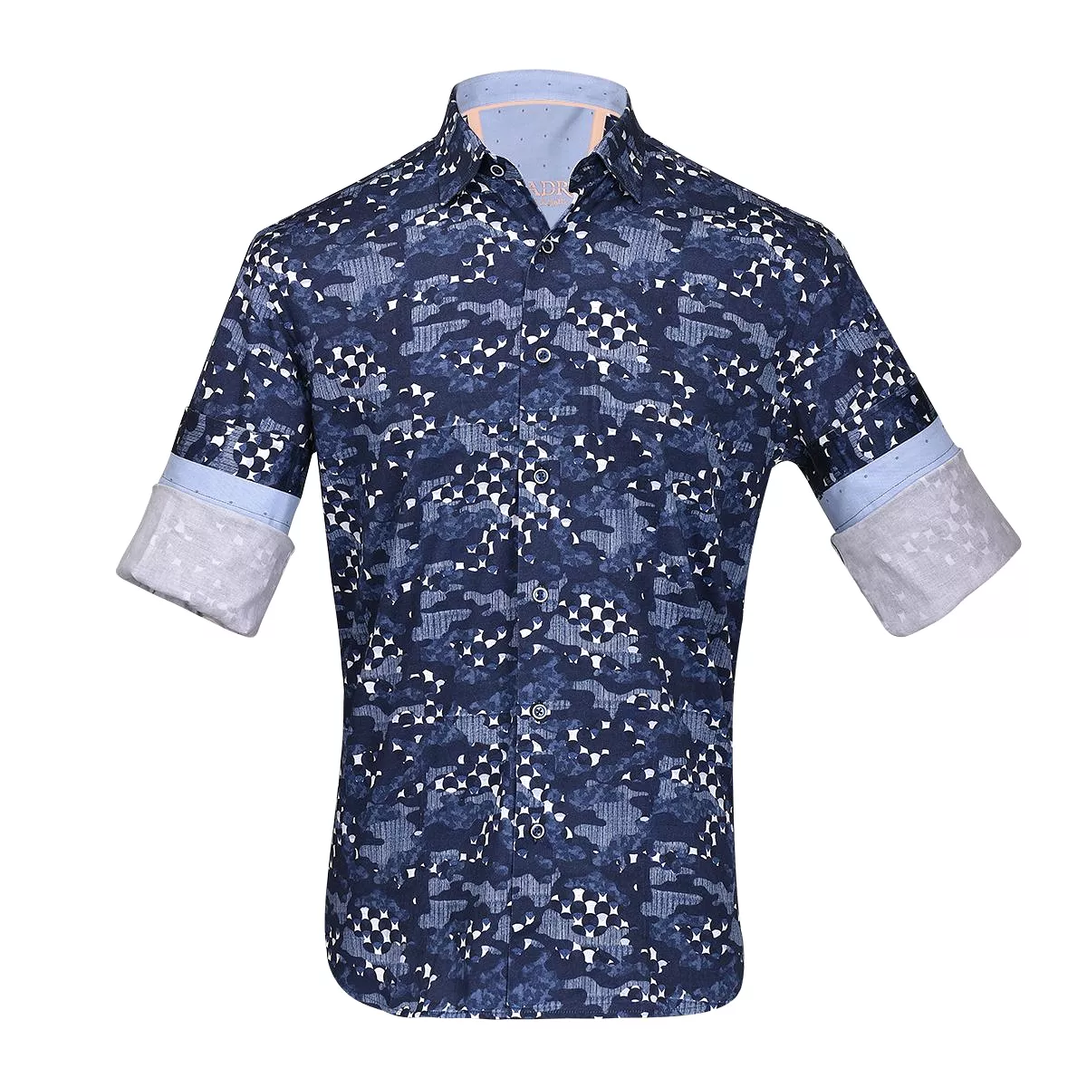 CM04642 - Cuadra blue casual fashion long sleeve cotton shirt for men.