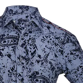 CM0W424 - Cuadra blue stone wash fashion western shirt for men