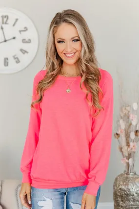 Come Along With Me Pullover Top- Neon Pink