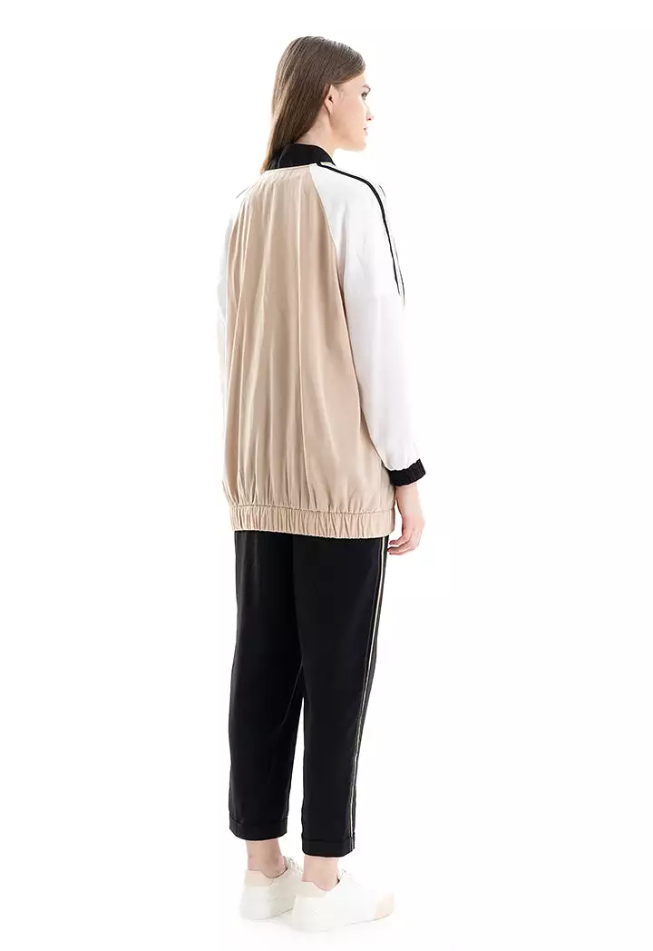 Contreast Jersey Zipped Jacket