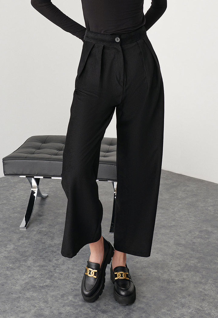 Corduroy Look Wide Pants