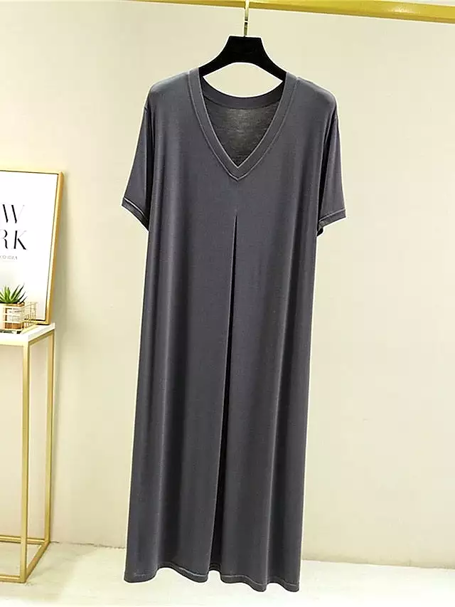 Elegant Nightgown Dress with V Wire Sleeves for Women