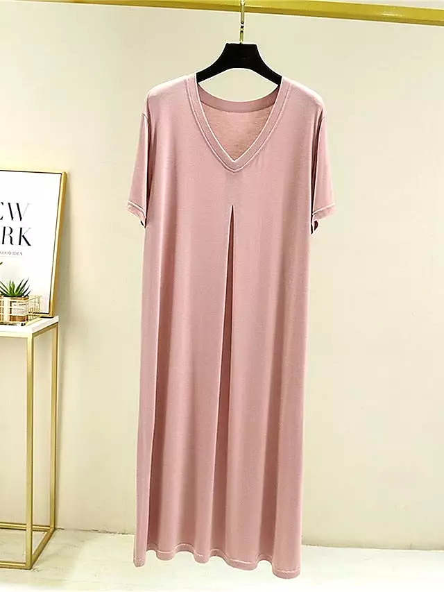 Elegant Nightgown Dress with V Wire Sleeves for Women