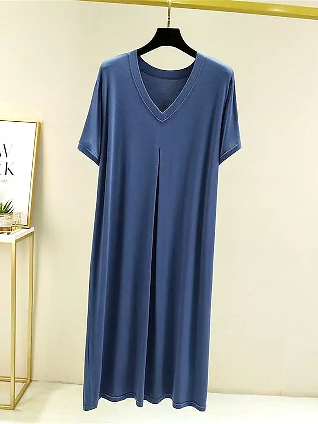 Elegant Nightgown Dress with V Wire Sleeves for Women