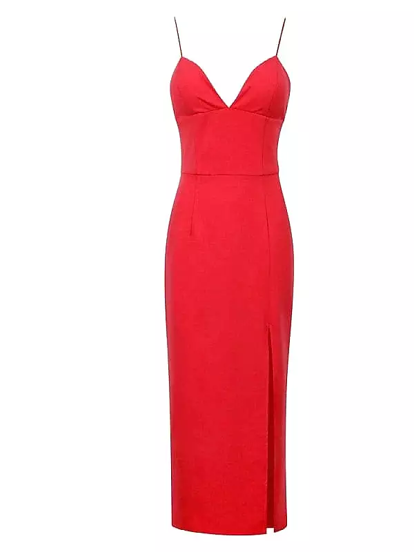 Elegant Spaghetti Strap Midi Dress for Women - Perfect for Summer and Spring Events