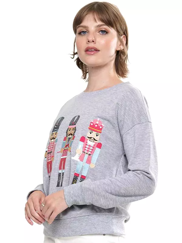 Embroidered Sequined Women Sweatshirt