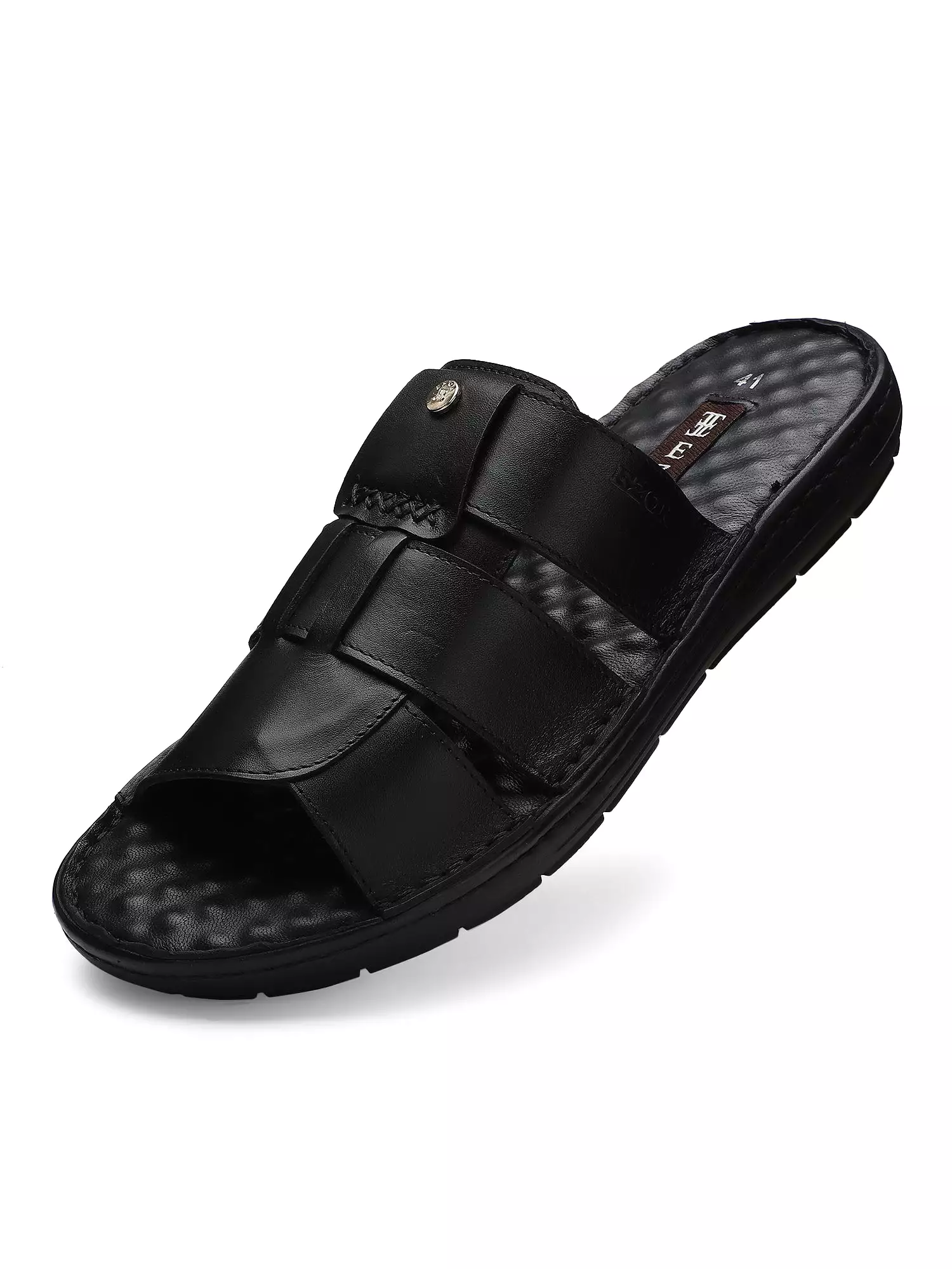 Ezok Men Norberto Black Leather Sandal 2301