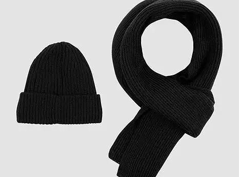 FitVille Knitted Hat and Scarf Set