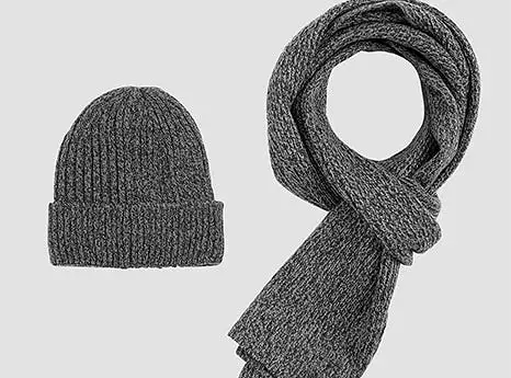 FitVille Knitted Hat and Scarf Set