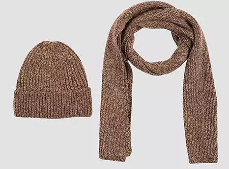 FitVille Knitted Hat and Scarf Set