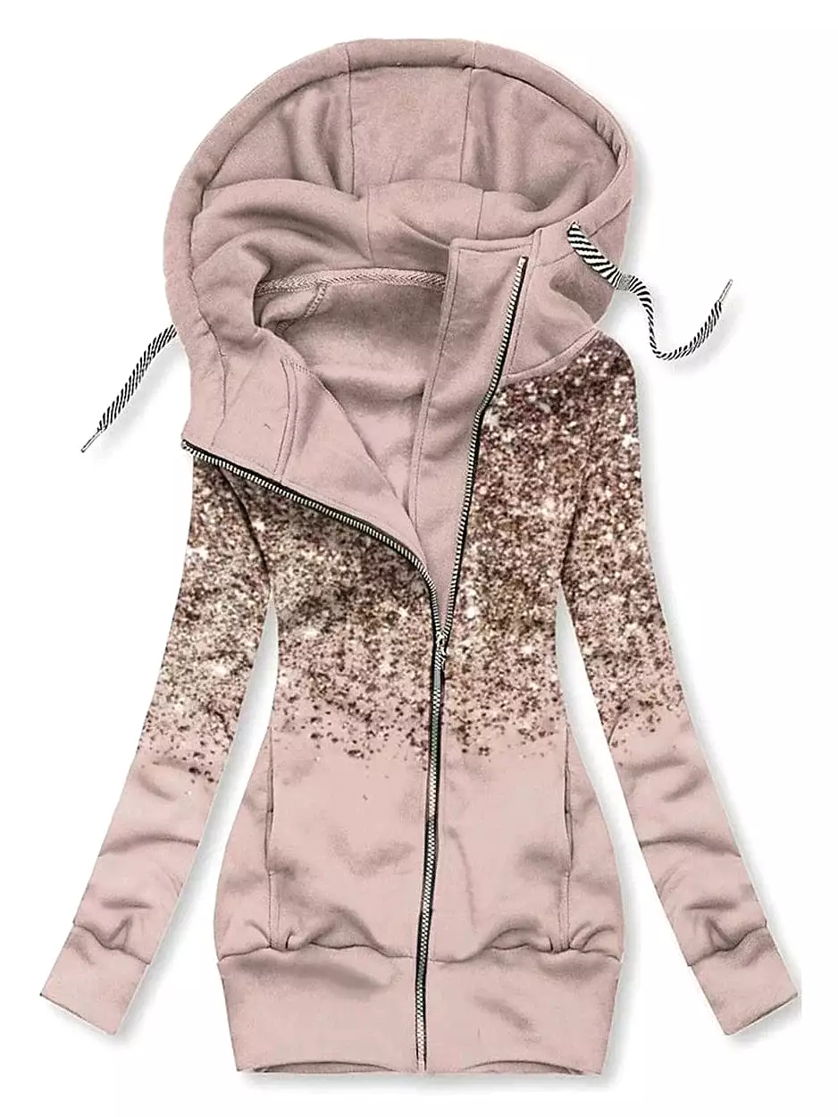 Floral Butterfly Zip Up Hoodie for Women