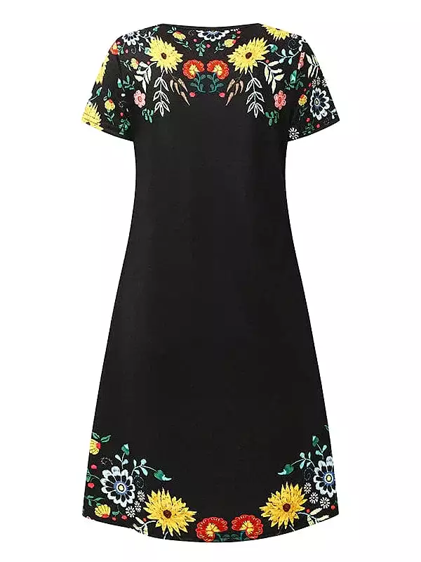 Floral Print Ruched Square Neck Mini Dress for Women