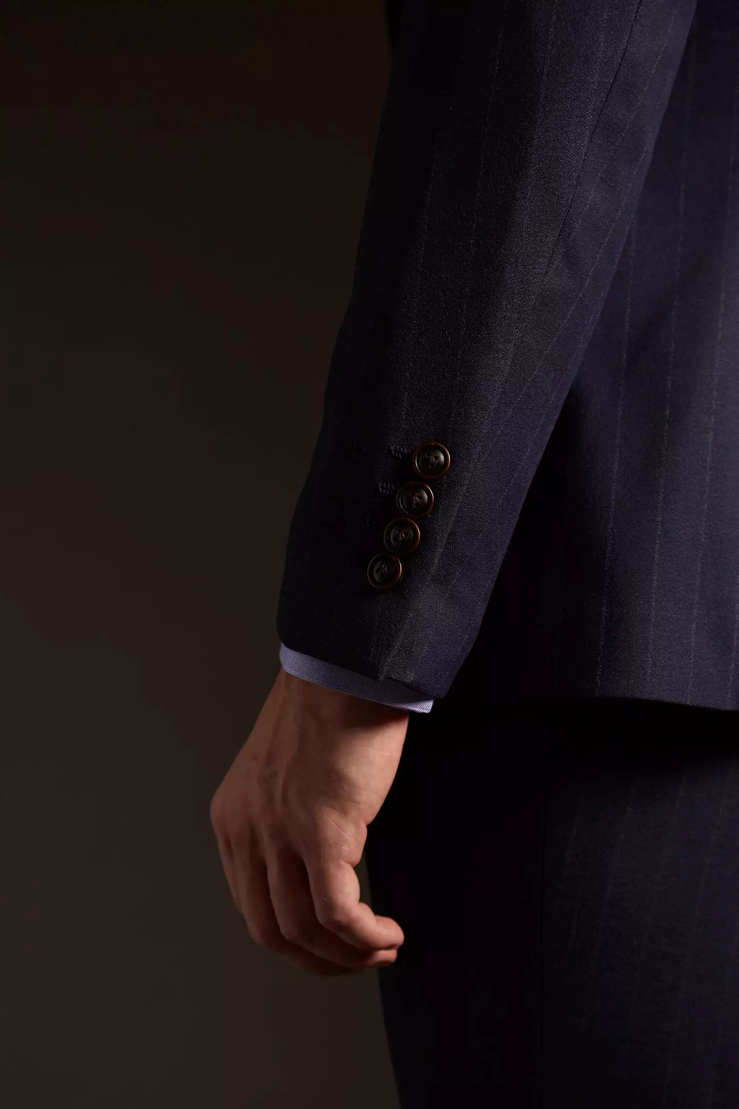 Futako Navy Chalk Stripe Suit Jacket