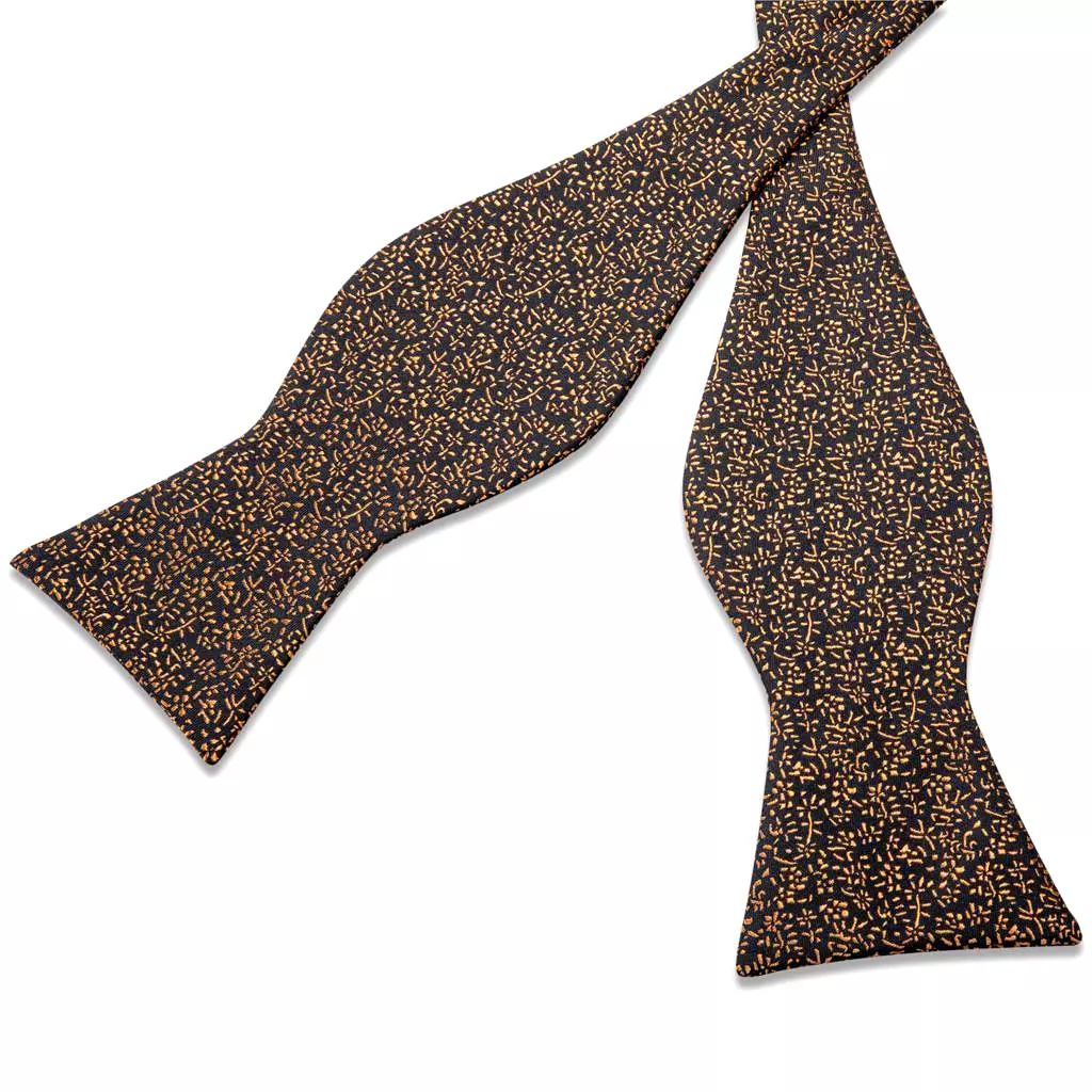 Golden Leaves Silk Bow Tie Set