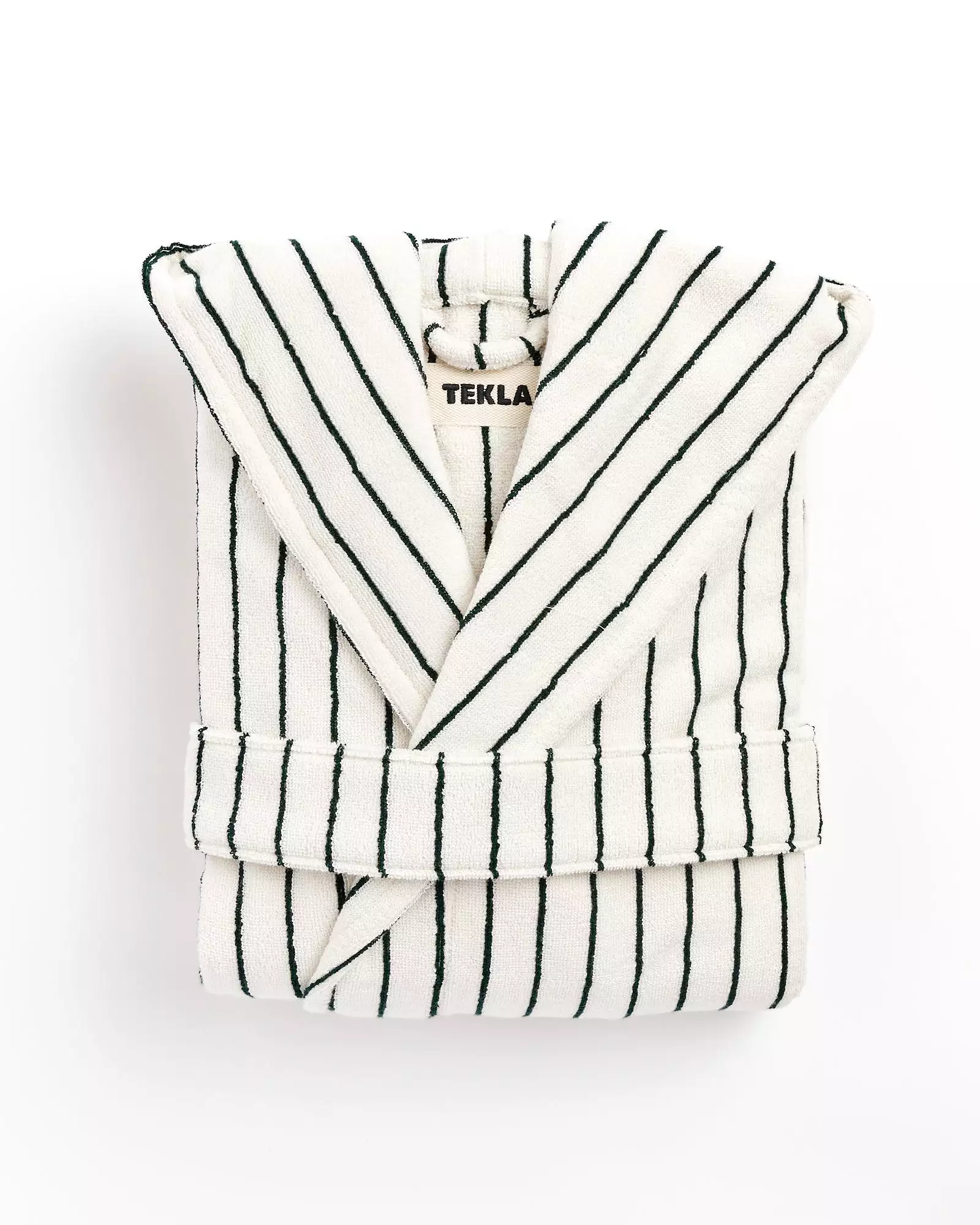 Hooded Bathrobe in Racing Green Stripes