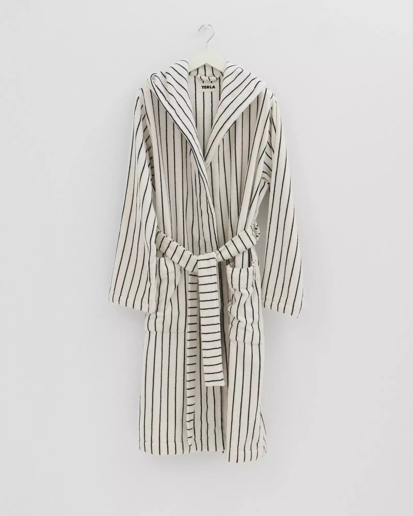 Hooded Bathrobe in Racing Green Stripes