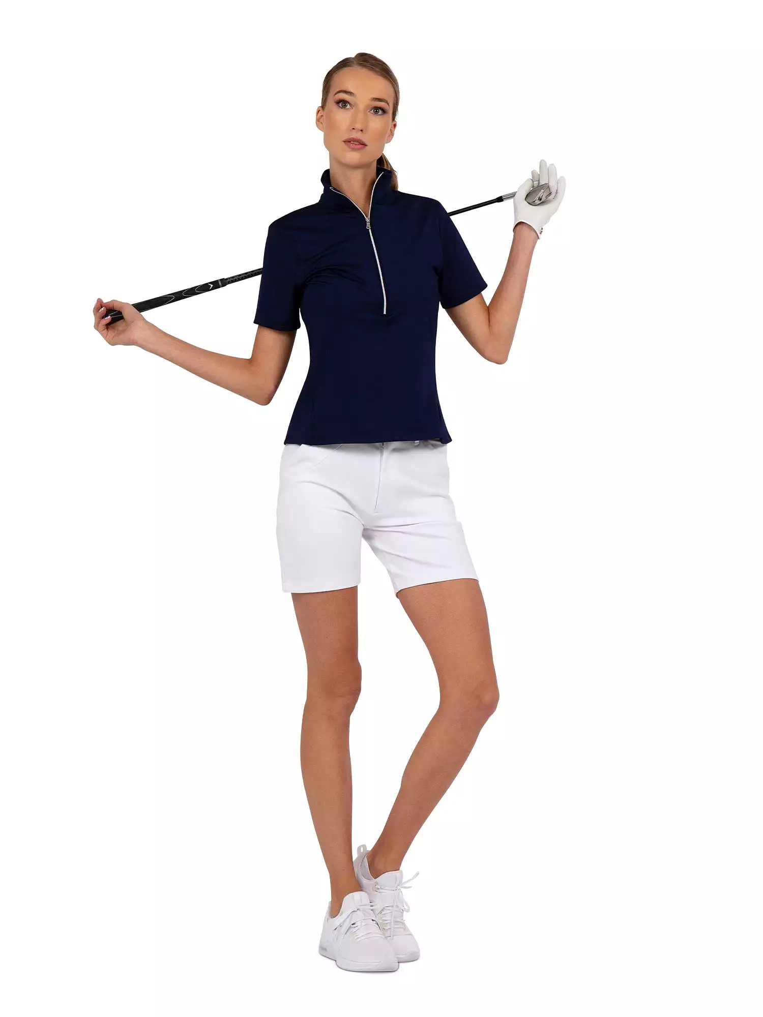 Ivy Golf Performance Short Sleeve Quarter Zip - Ink