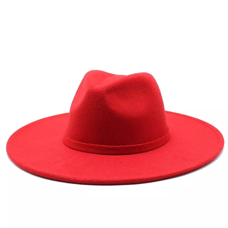 Jazz Style Wide Brim Fedora Hat