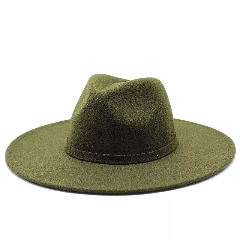 Jazz Style Wide Brim Fedora Hat