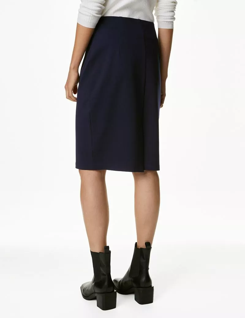 Jersey Knee Length Pencil Skirt