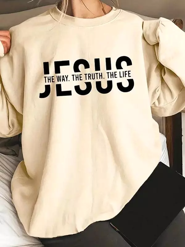 JESUS Print Women Sweatshirt