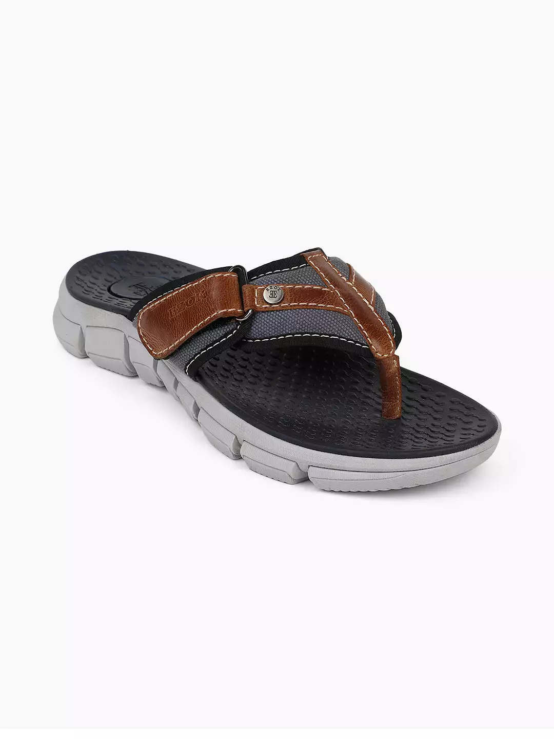 Leather flipflops for men (brown)