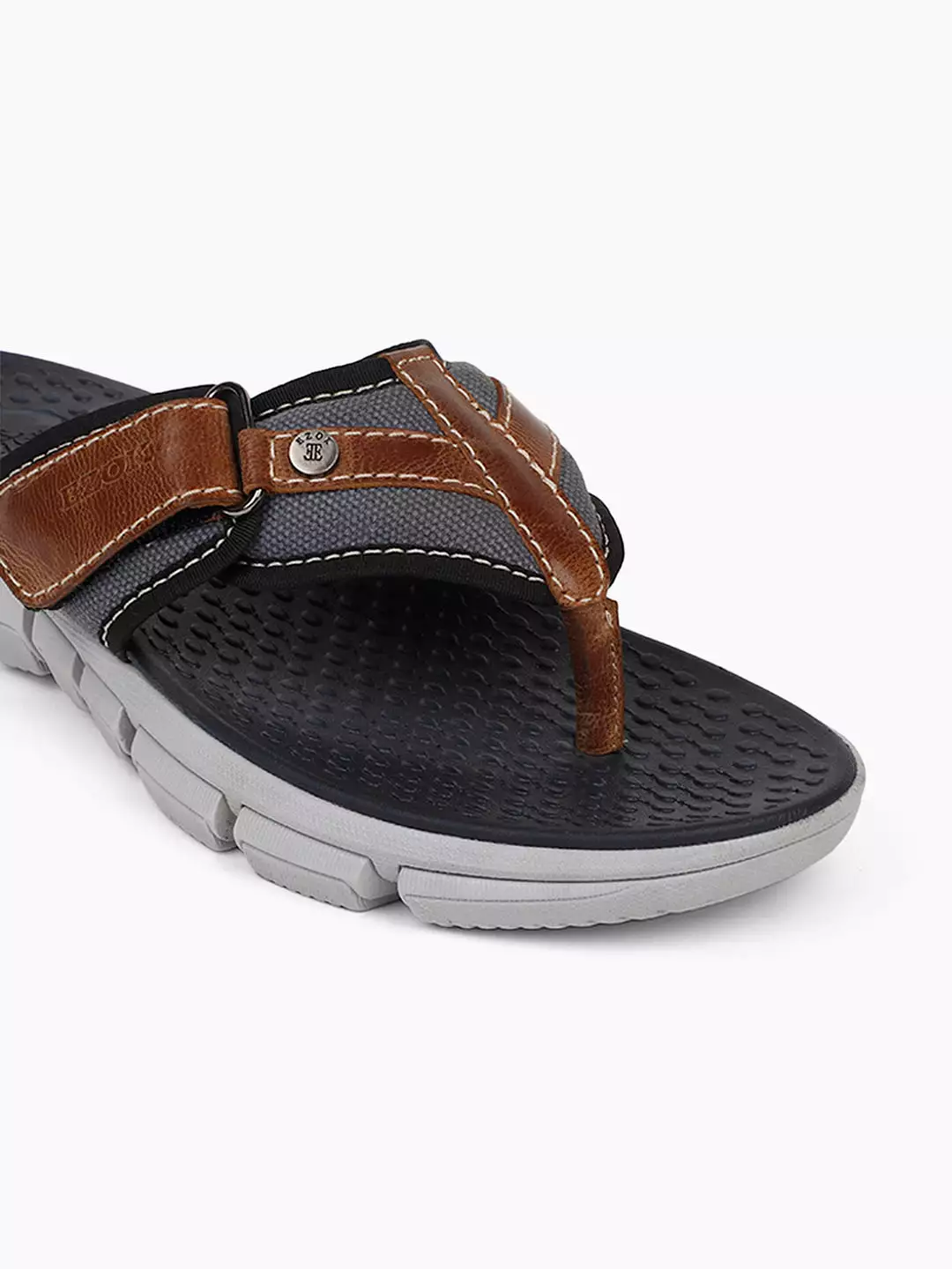 Leather flipflops for men (brown)