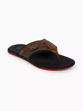 Leather flipflops for men (Brown)