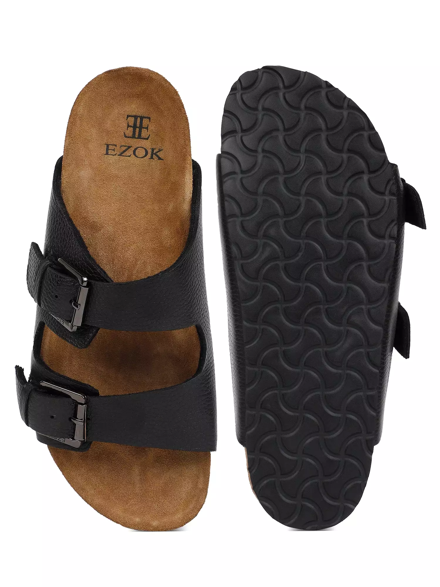 Leather sandal for men (black)