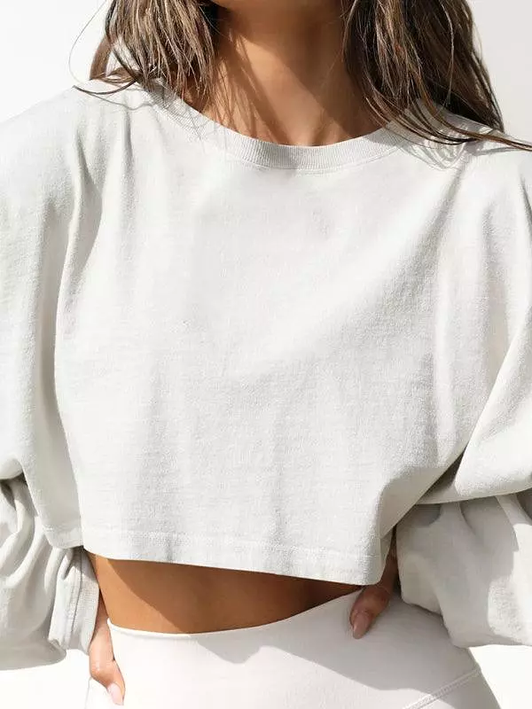 Loose Women Crop Sweatshirt