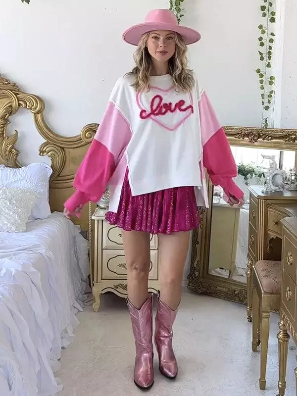 Love Embroidered Women Sweatshirt