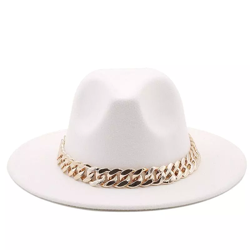 Luxury Fedora Hat With Chain