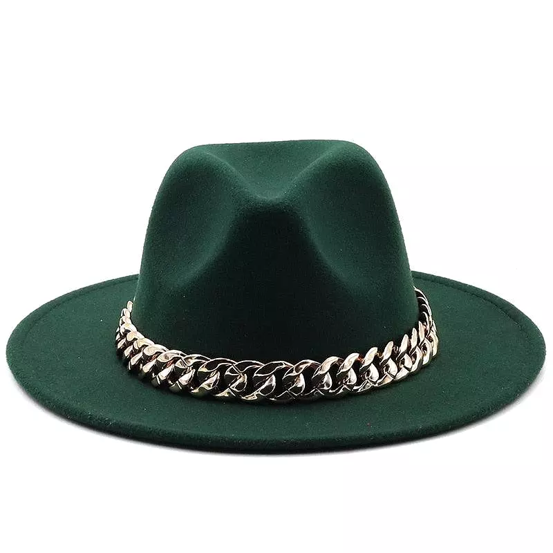 Luxury Fedora Hat With Chain