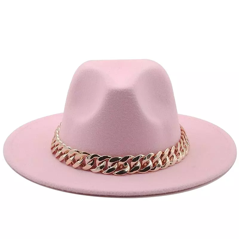 Luxury Fedora Hat With Chain