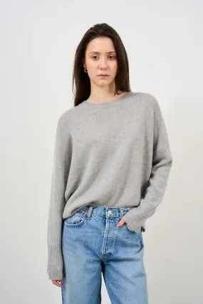 Maglione donna girocollo grigio