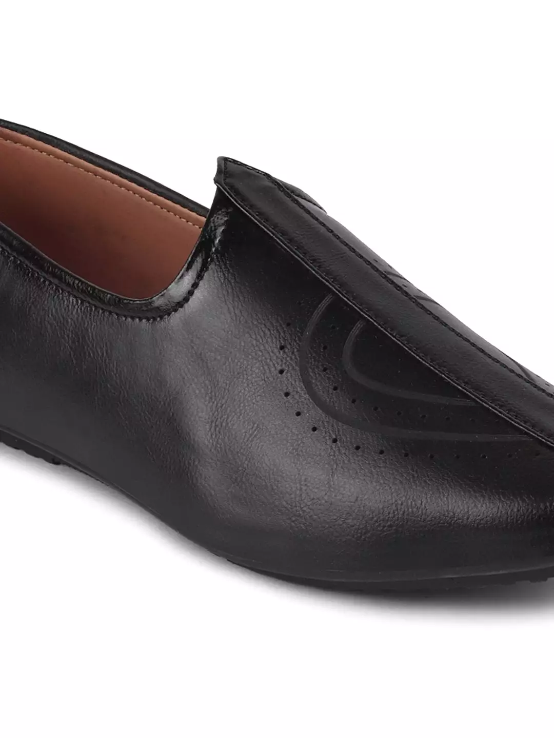 Men Black Ethnic Slip-On Fashion Style Jutis & Mojaris