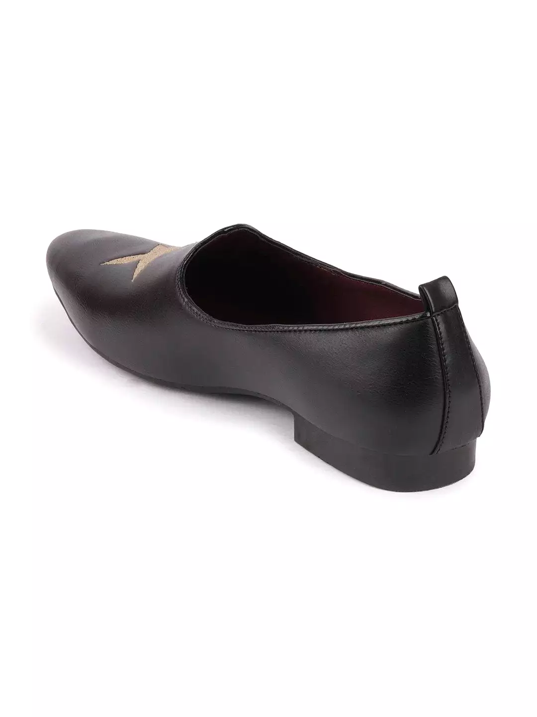 Men Black Ethnic Slip-On Jutis and Mojaris