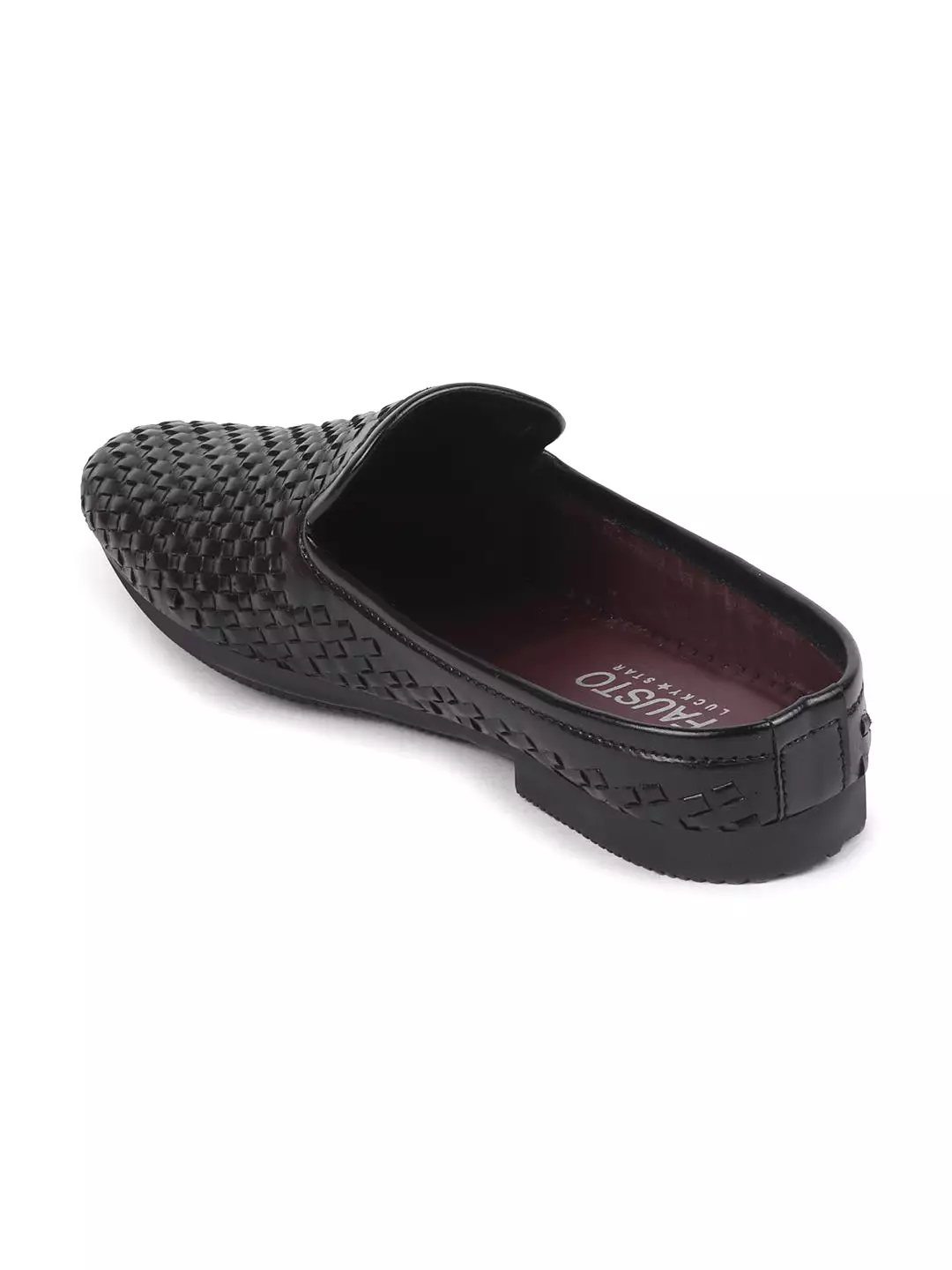 Men Black Ethnic Slip-On Jutis and Mojaris