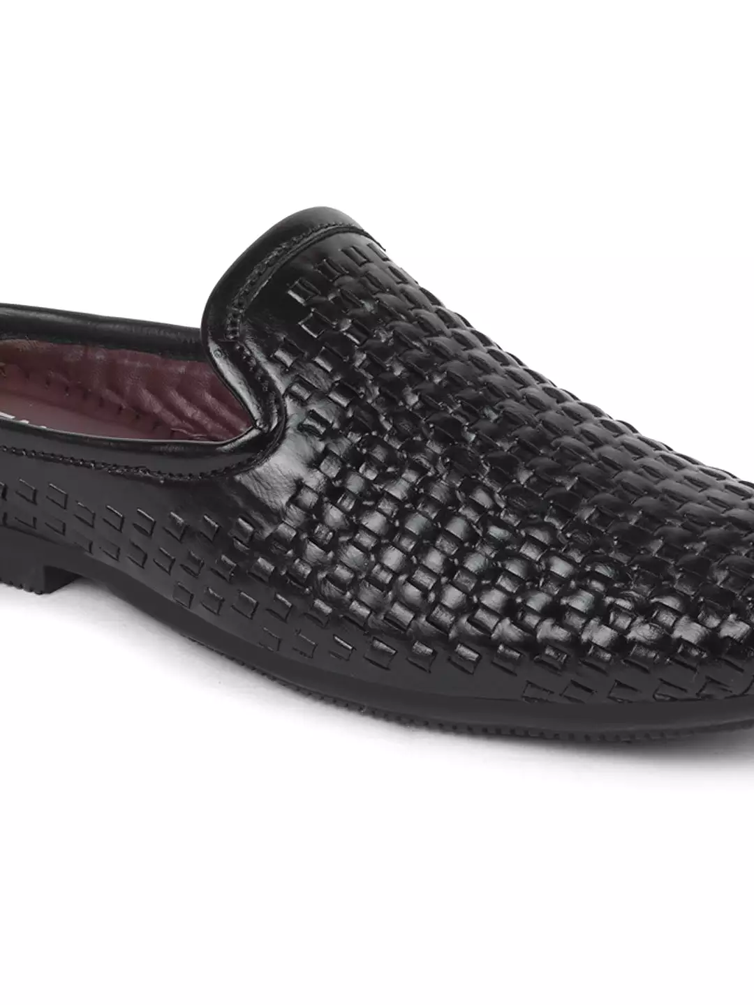 Men Black Ethnic Slip-On Jutis and Mojaris