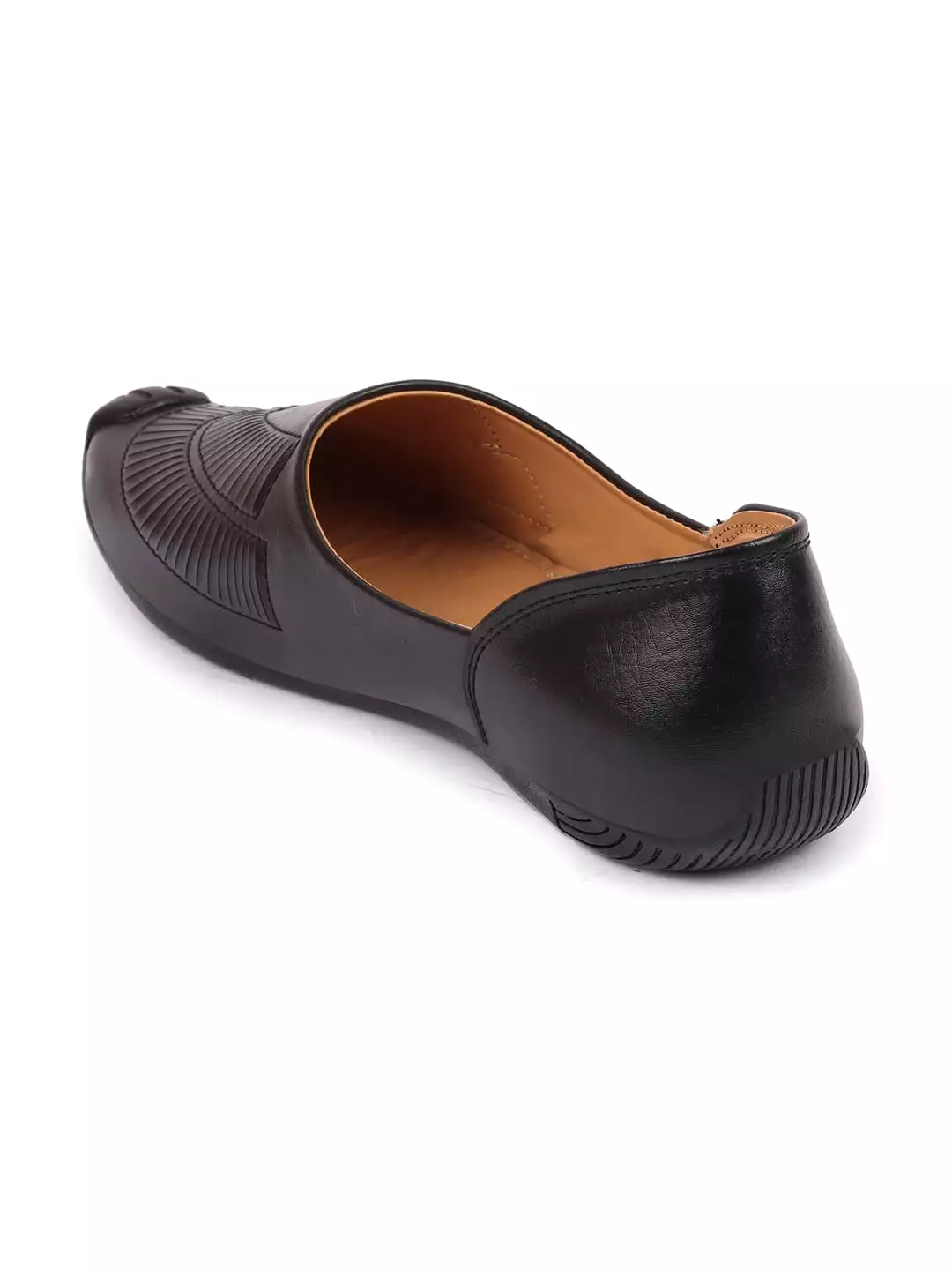 Men Black Ethnic Slip-On Juttis